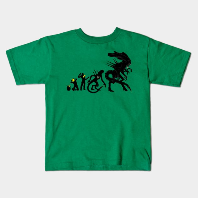 Xenomorph Evolution Kids T-Shirt by Samiel